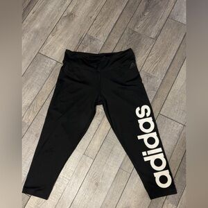 Adidas Women’s Black and White Logo Leggings